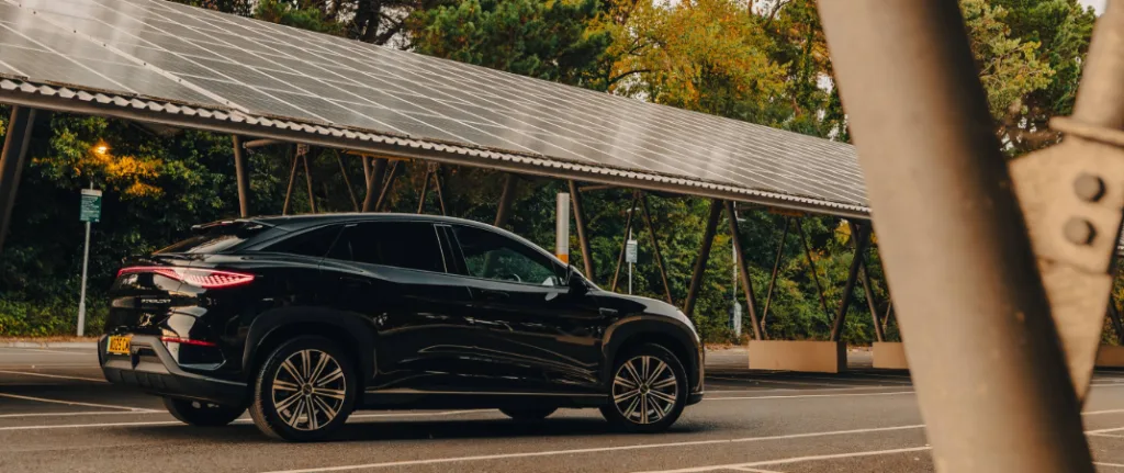 Black BYD in a stationary position.